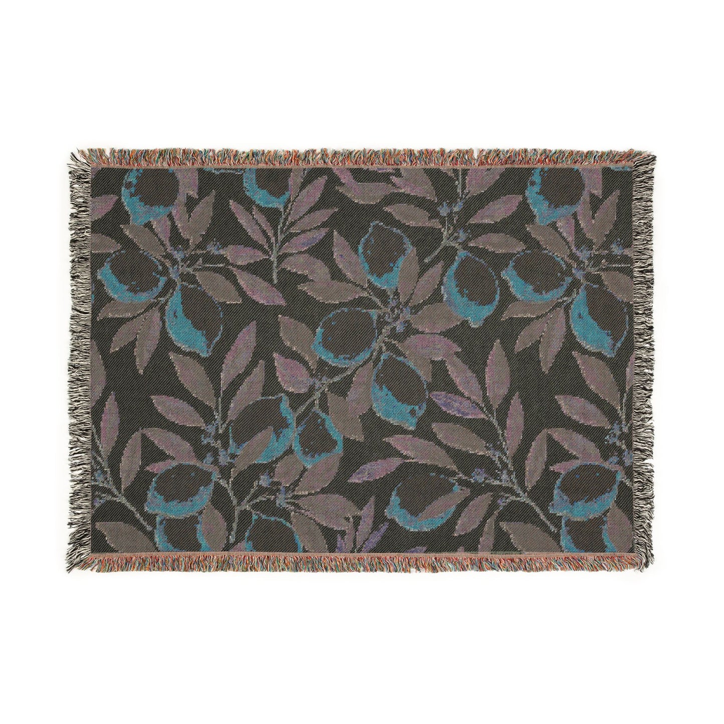 Lemon Branches Woven Blanket | Citrus Floral Throw