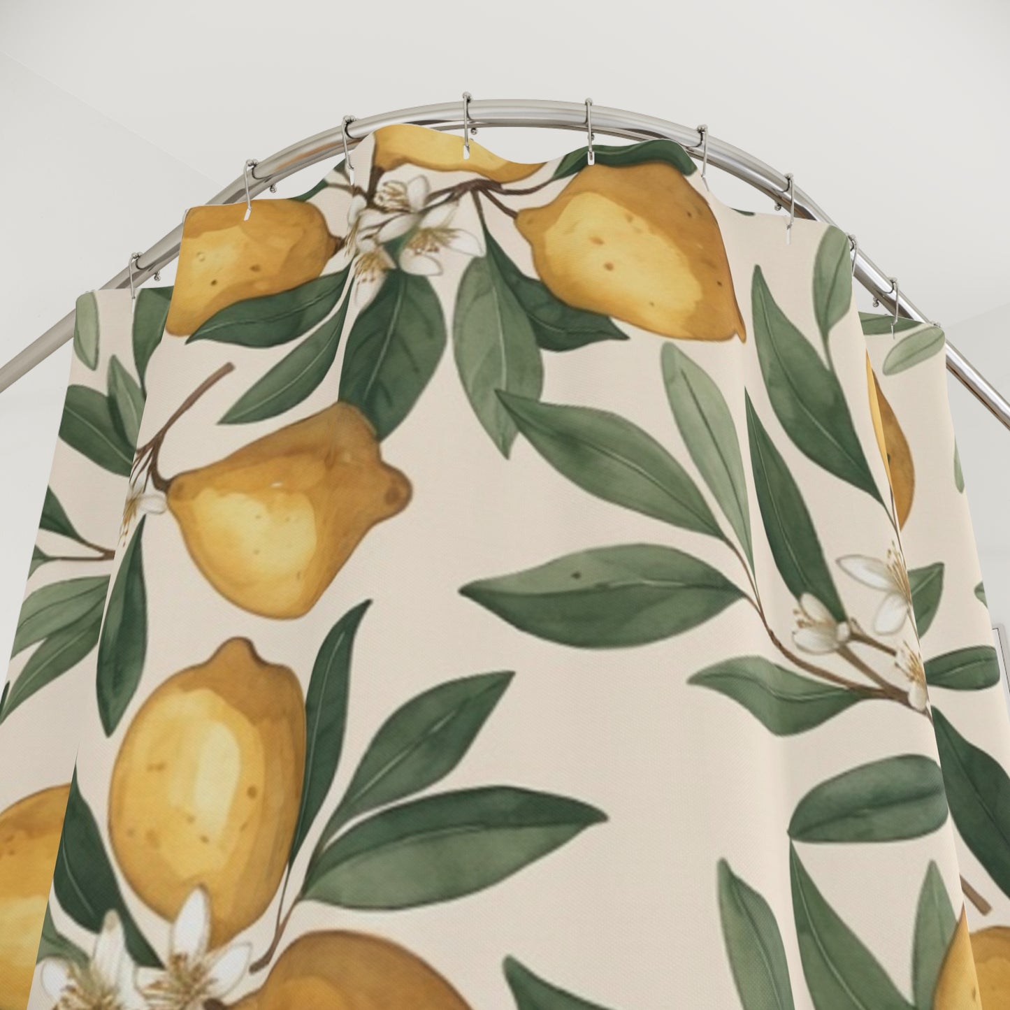Lemon Orchard Shower Curtain – Botanical Citrus Bathroom Decor